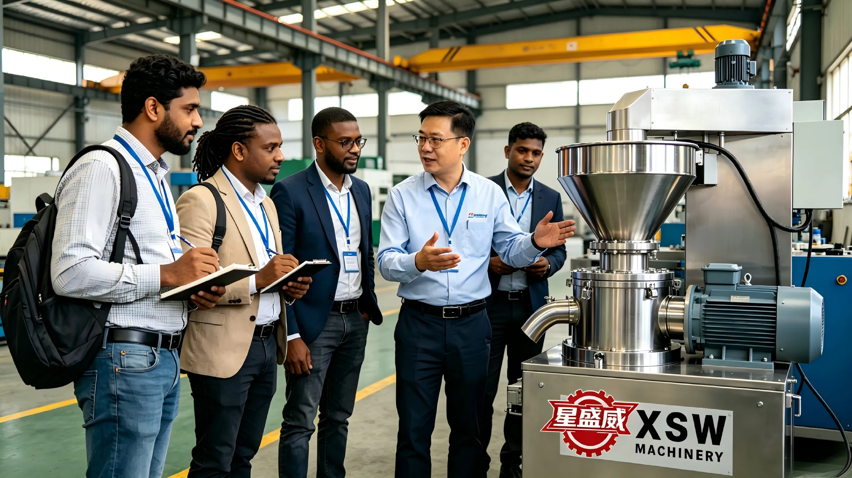 Une équipe d'agents étrangers s'est rendue à l'usine de machines de Xingshengwei pour une inspection sur le terrain et une communication commerciale